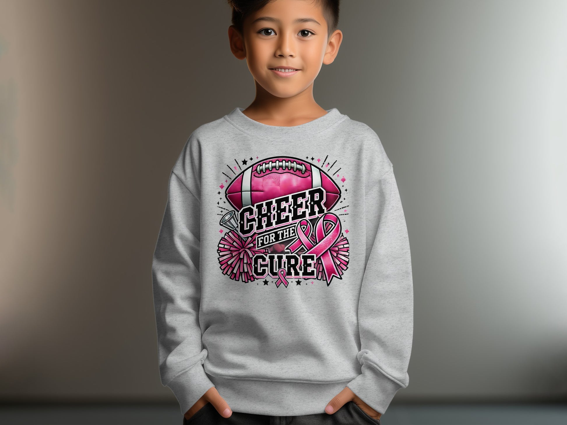 Cheer for the Cure Football Youth Sweatshirt product type