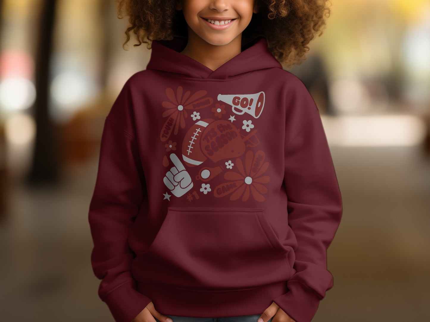 Cheerful Sports Themed Hoodie for Kids product type