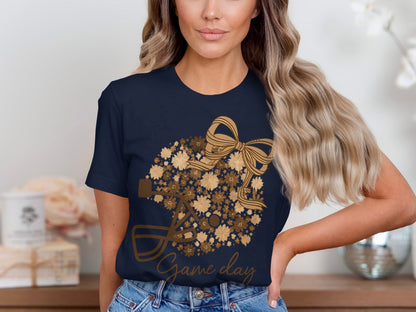 Floral Bow and Musical Game Day Graphic Tee product
