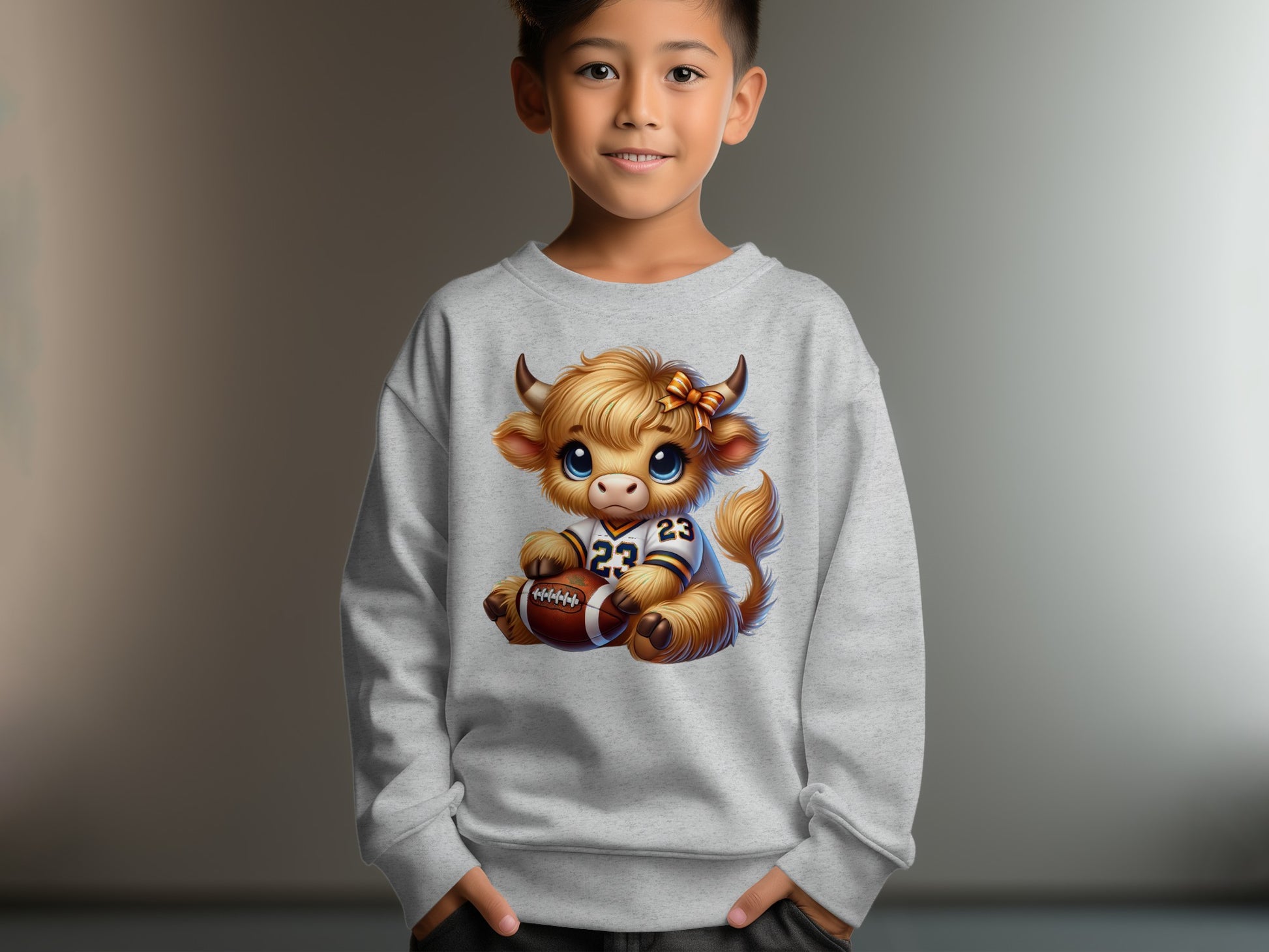 Adorable Bull Character Print Kids Sweatshirt product
