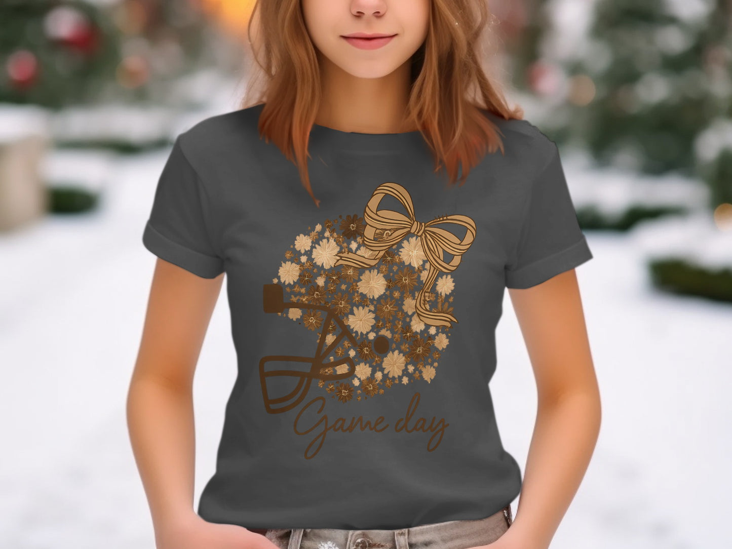 Game Day Bow and Floral Graphic Tee product type