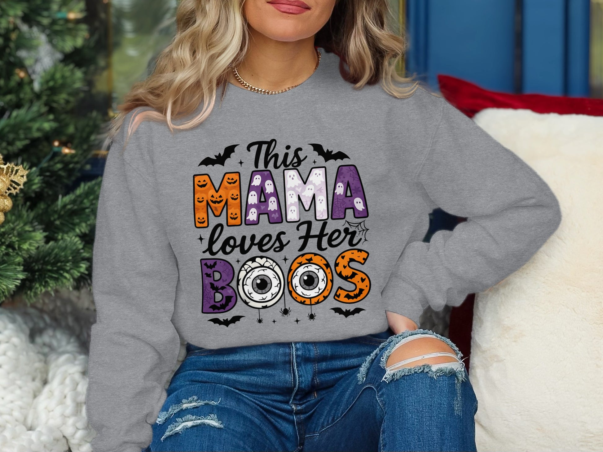 This Mama Loves Her Boos Halloween Sweatshirt product