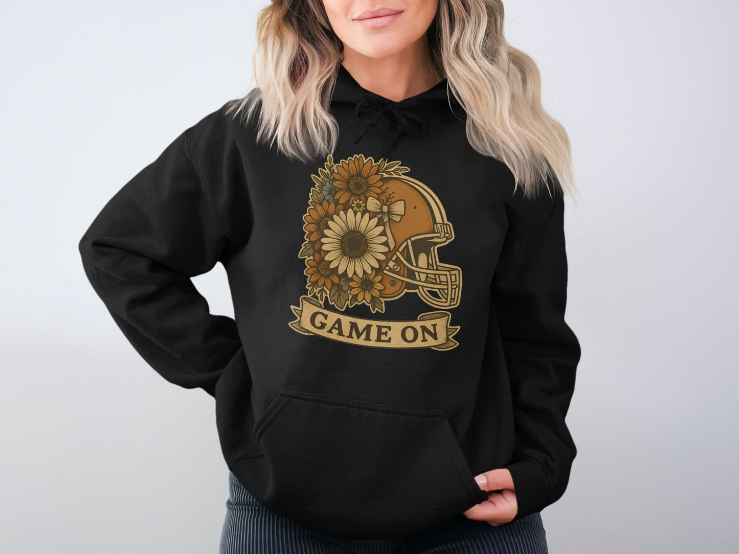 Game On Graphic Flower Football Helmet Hoodie product