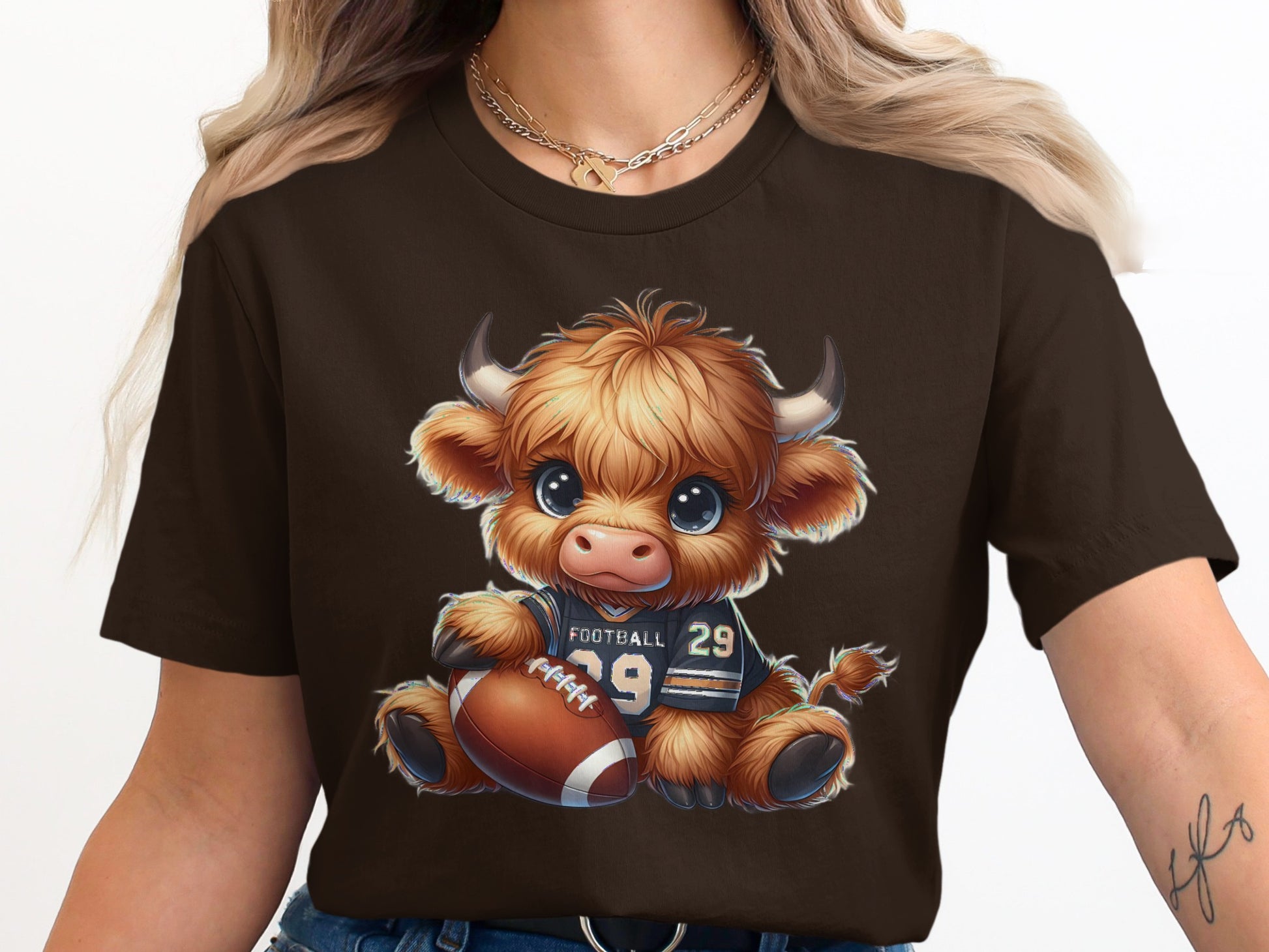 Adorable Baby Bull With Football Graphic T Shirt