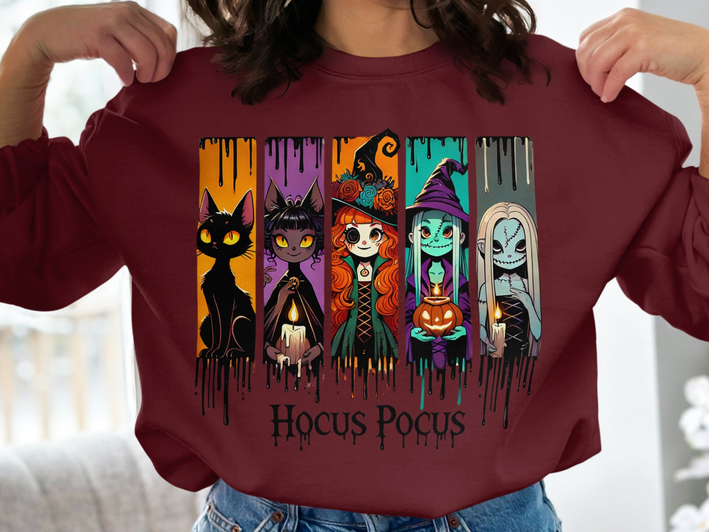 Hocus Pocus Halloween Cat and Witches Graphic Product
