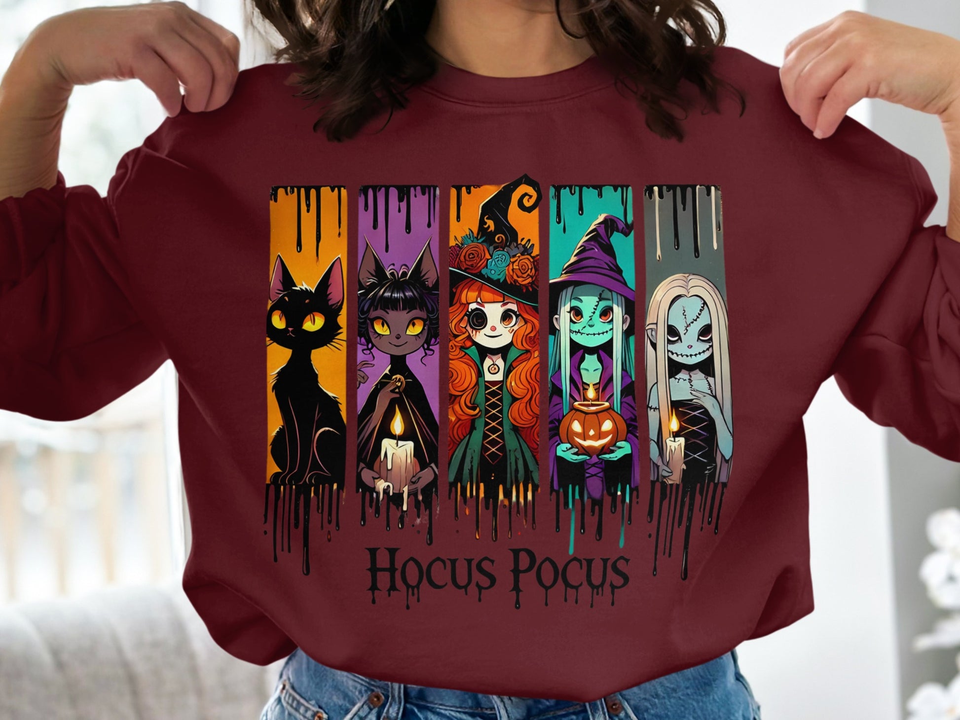 Hocus Pocus Halloween Cat and Witches Graphic Product
