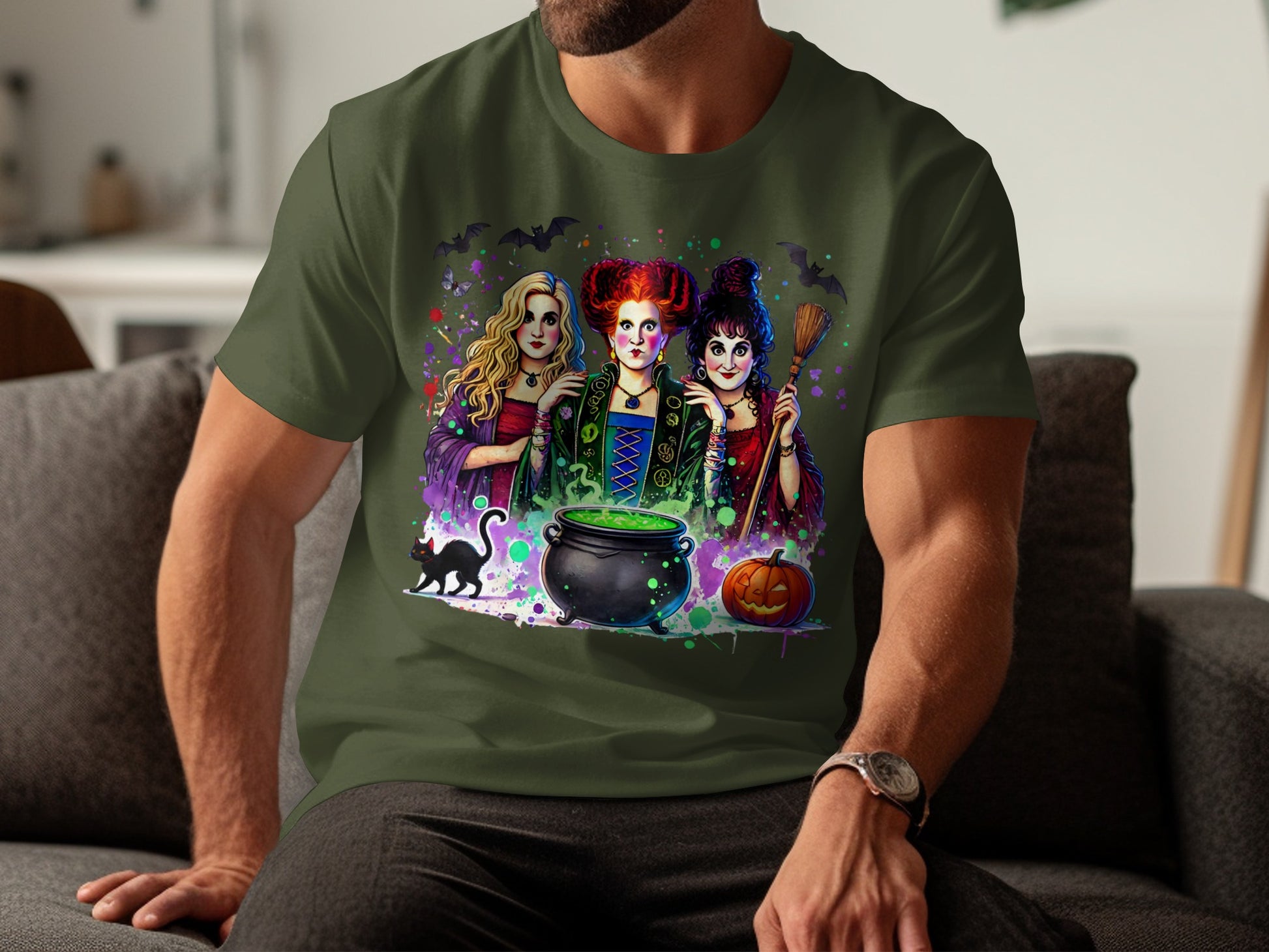 Spooky Witches Graphic Halloween T-Shirt product type