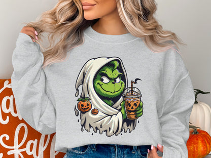 Festive Halloween Grinch Sweatshirt for a Fun Product