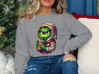 Grinch Design Long Sleeve Sweatshirt product