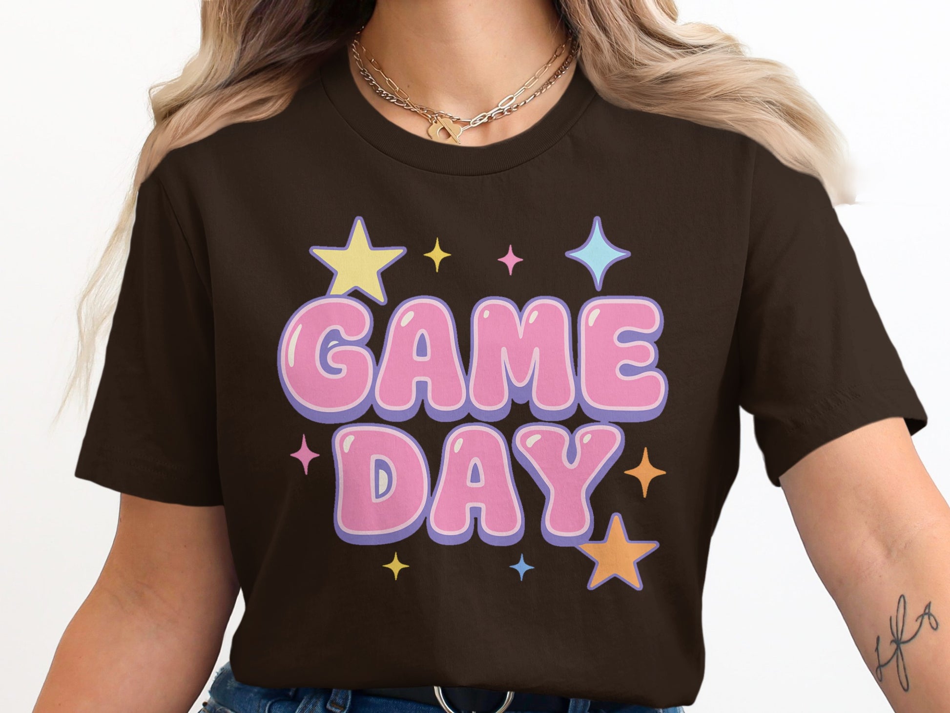 Fun Colorful Stars Game Day T-Shirt Product