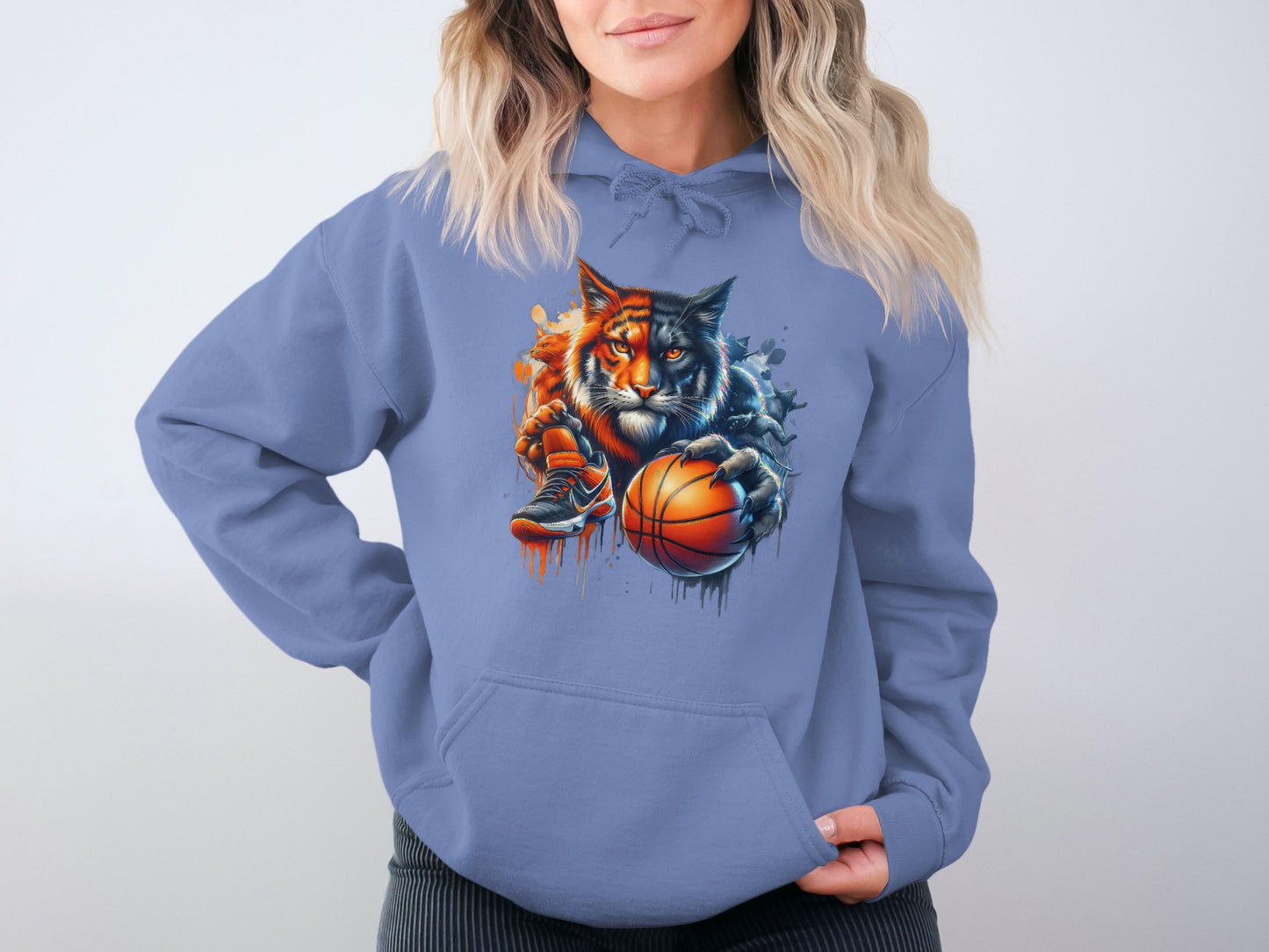 Fierce Cat Basketball Hoodie Unique Graphic Fashion product