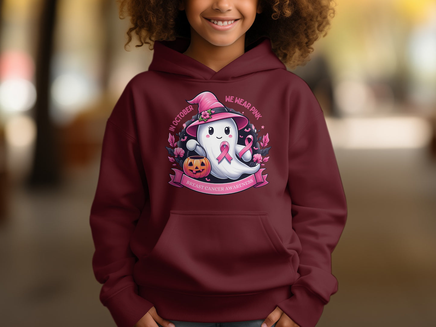 Halloween Breast Cancer Awareness Pink Hoodie product type