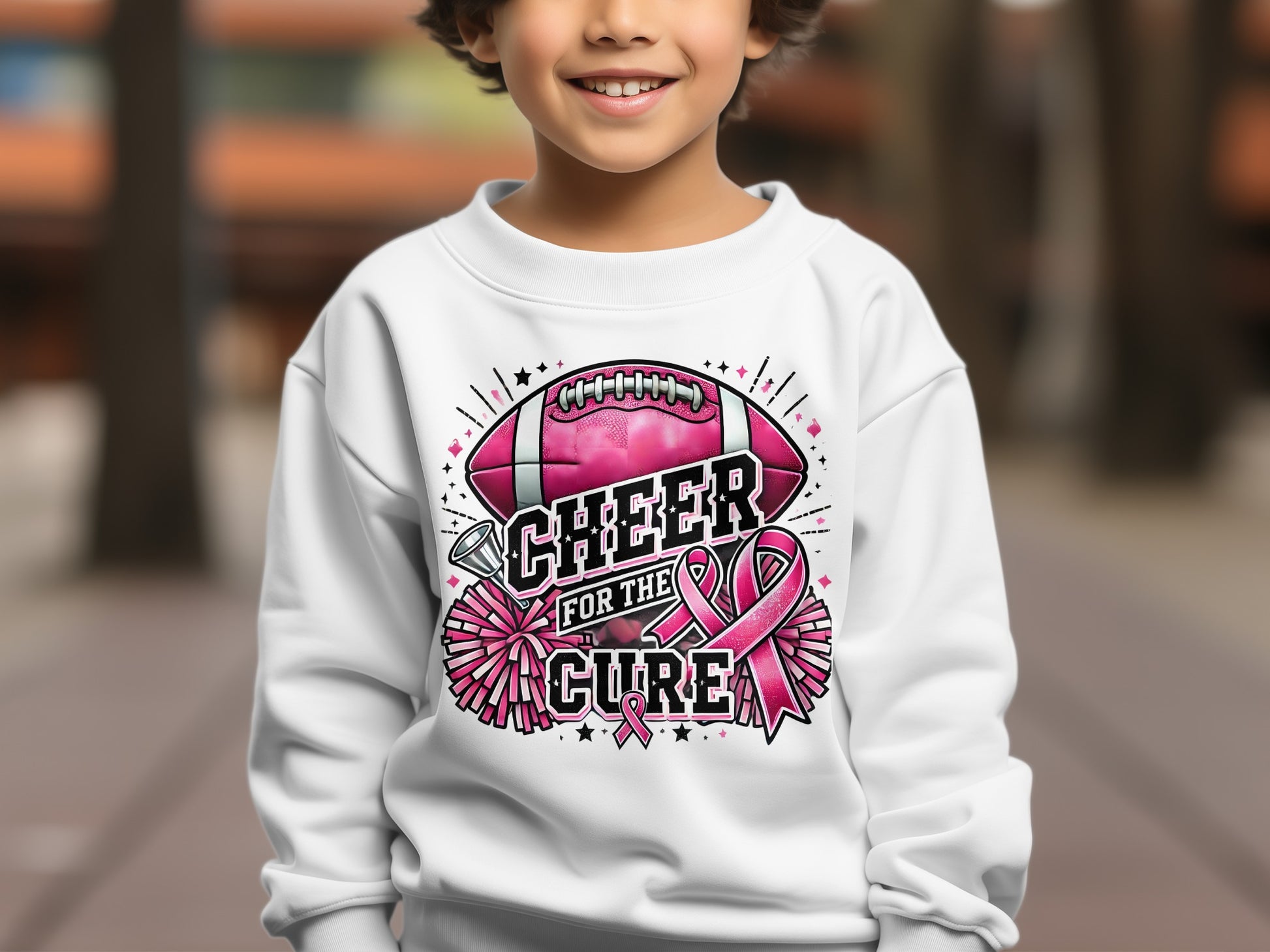 Cheer For The Cure Football Theme Kids Sweatshirt product