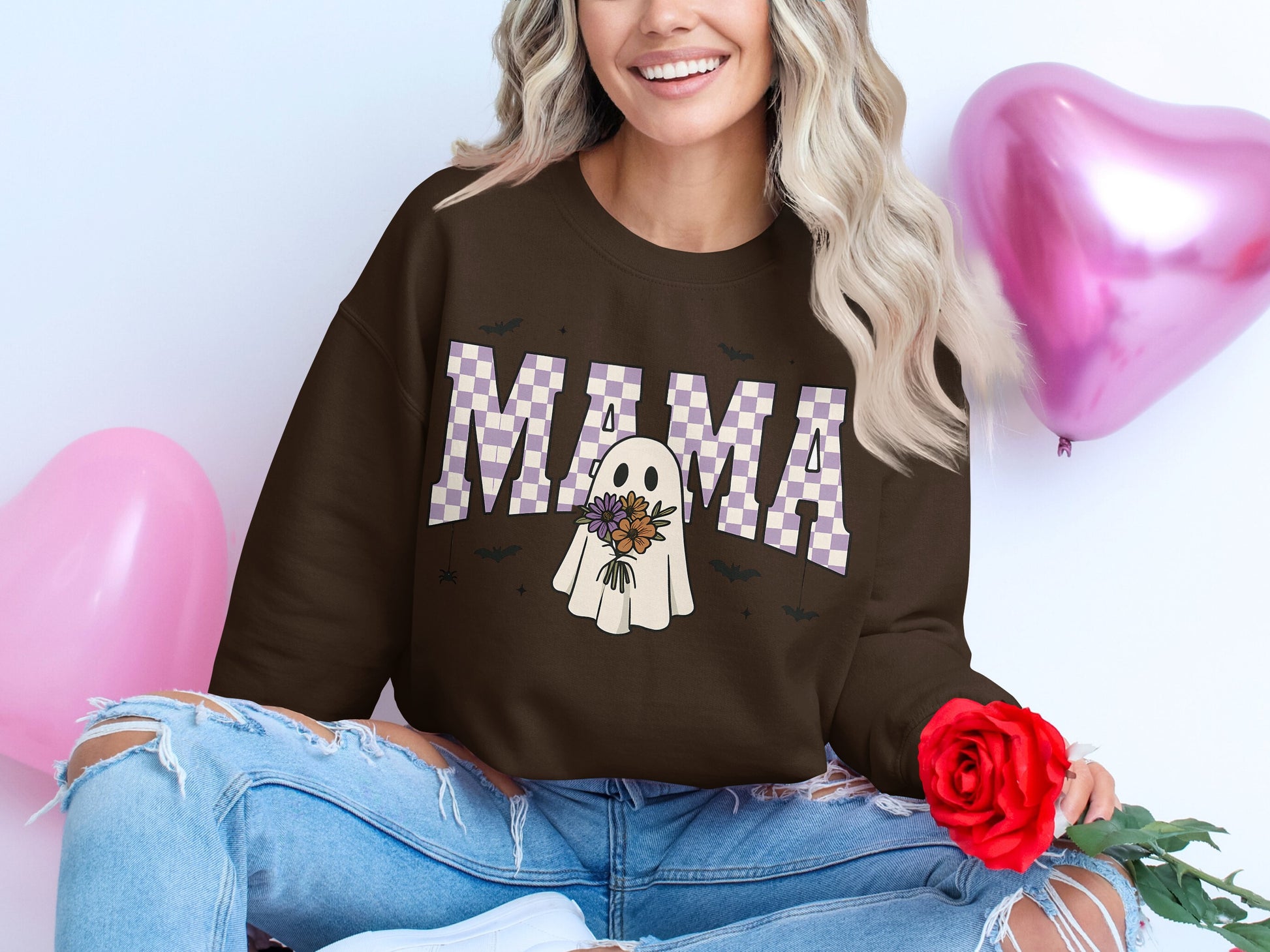 MAMA Ghost Graphic Long Sleeve Top cozy season product type