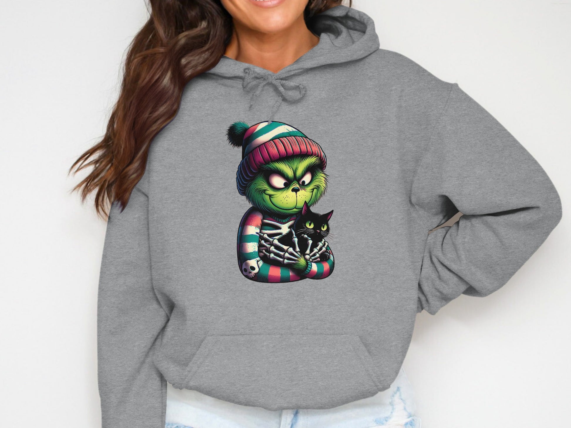 Grumpy Cartoon Character with Cat Hoodie product