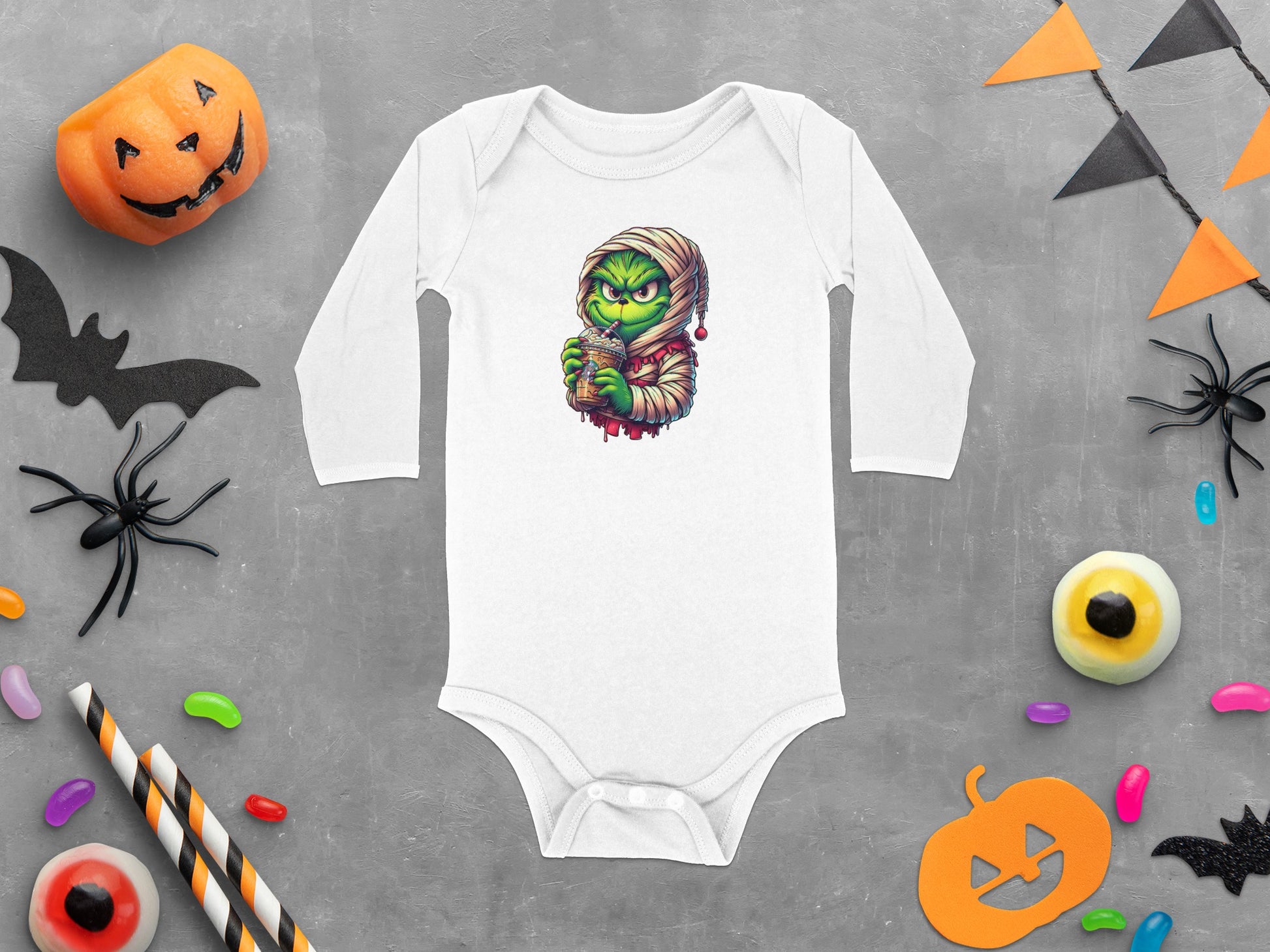 Halloween Green Monster Graphic Design Bodysuit product type