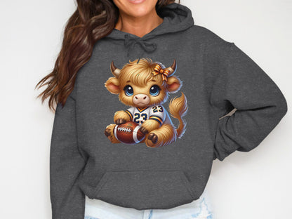 Cute Football Player Cow Graphic Hoodie product type