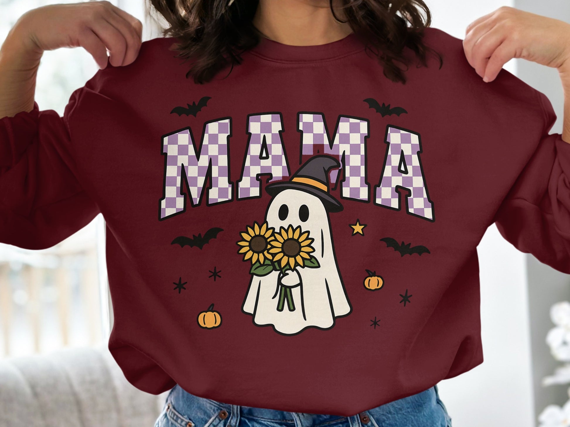 Mama Ghost Halloween Theme Graphic Sweatshirt product