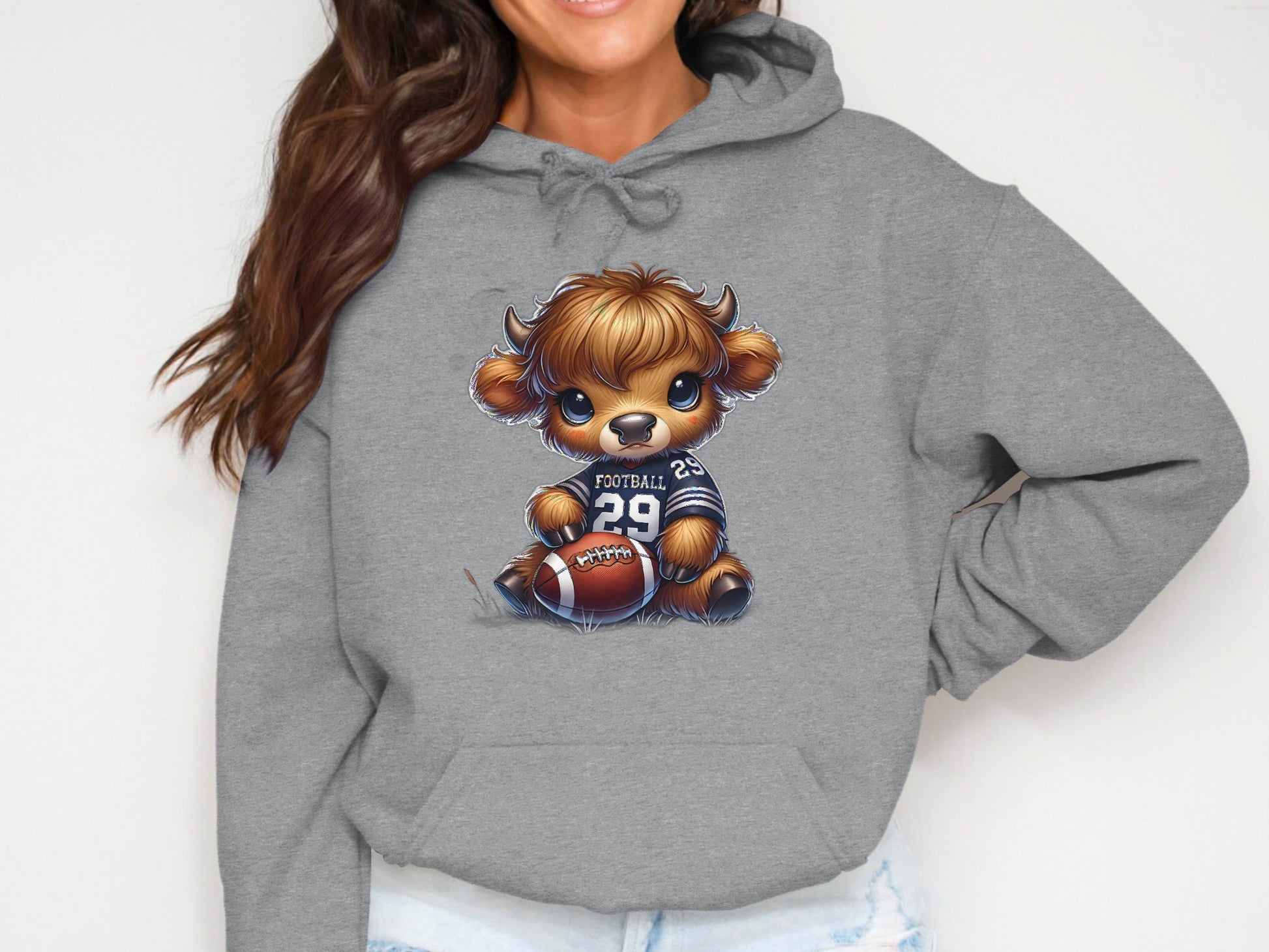 Adorable Football Animal Design on Cozy Hoodie product