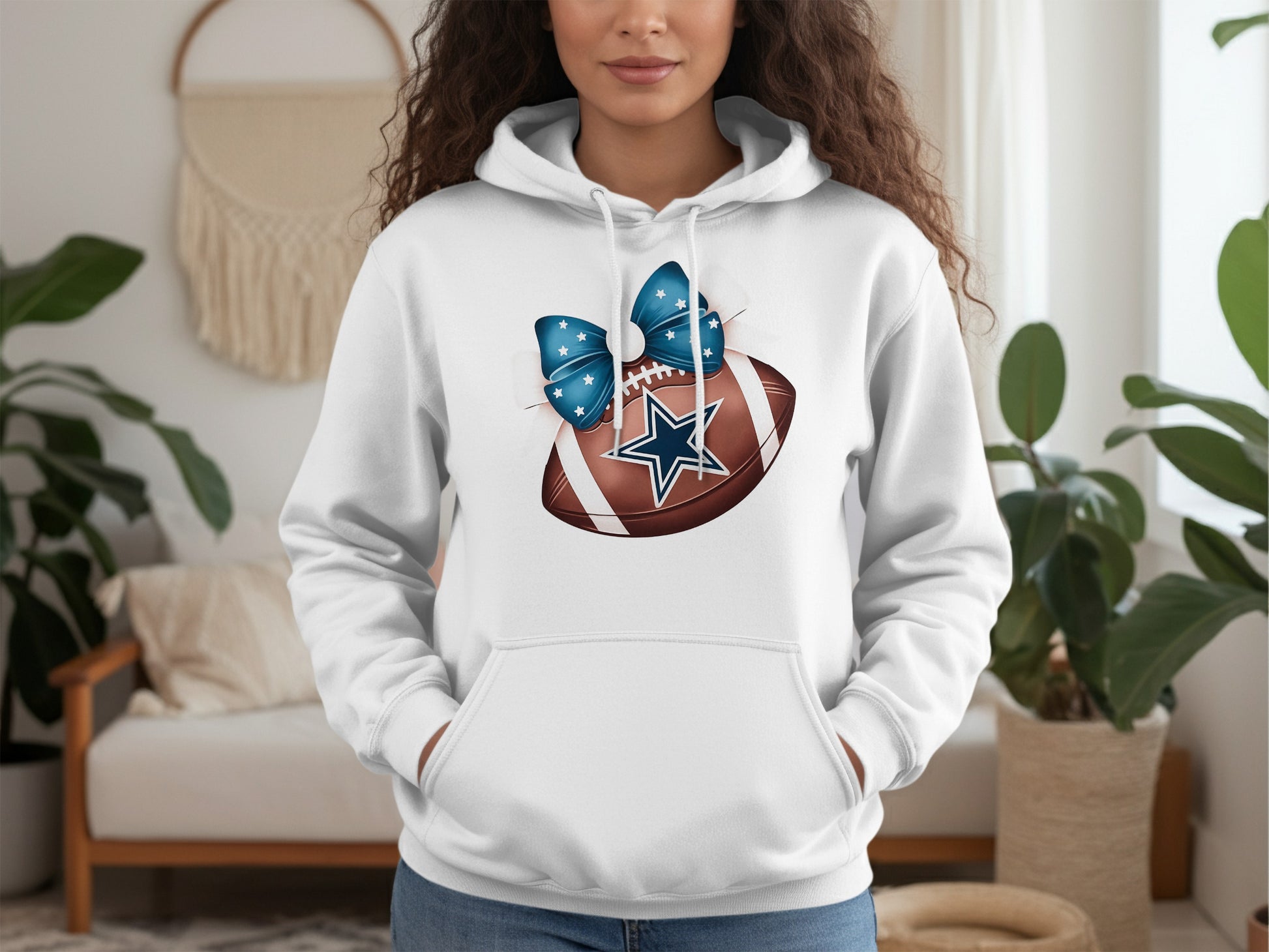 Football and Bow Graphic Design Hoodie product type
