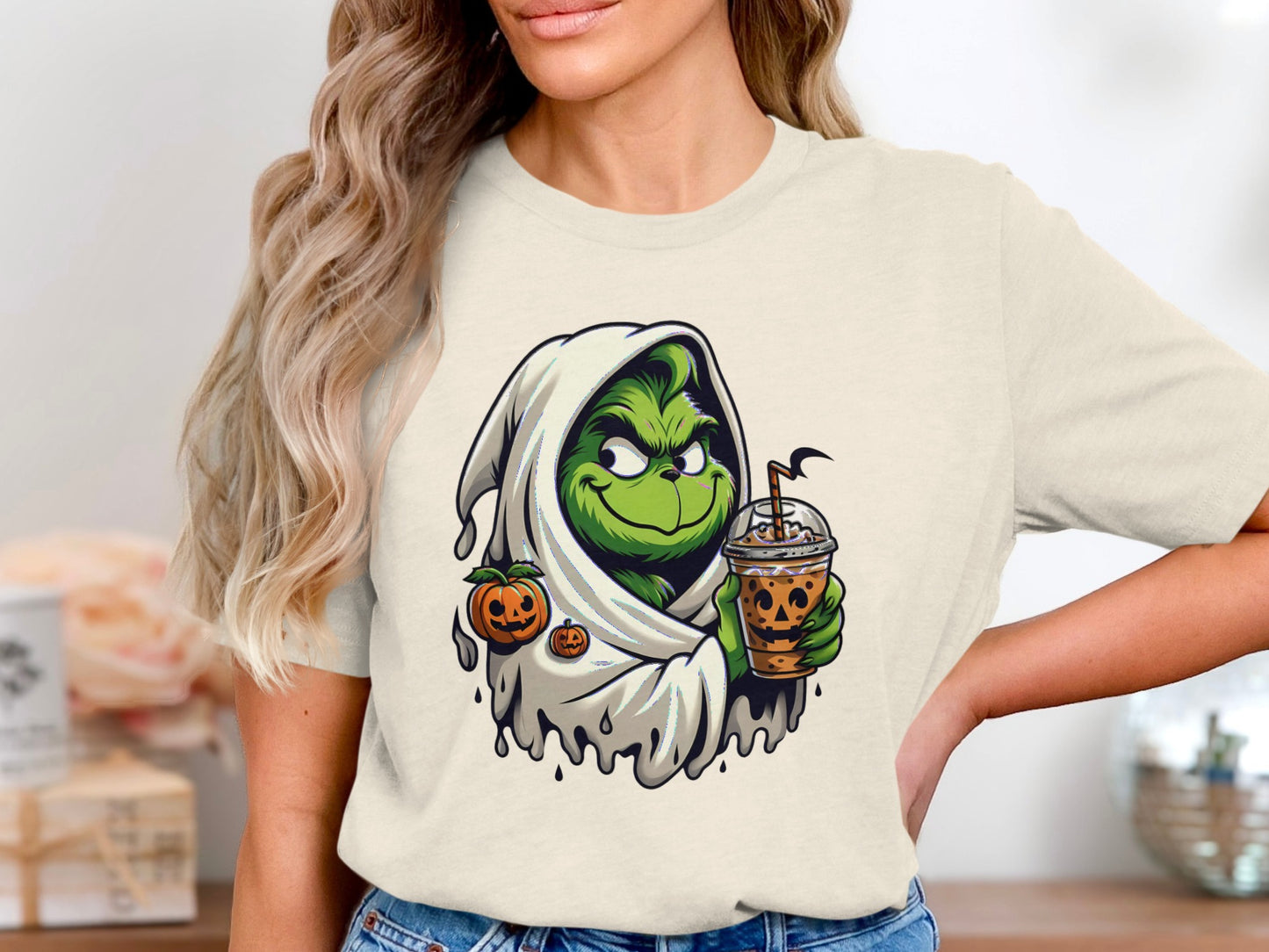 Cute Grinch Halloween Coffee Lover Graphic Tee product