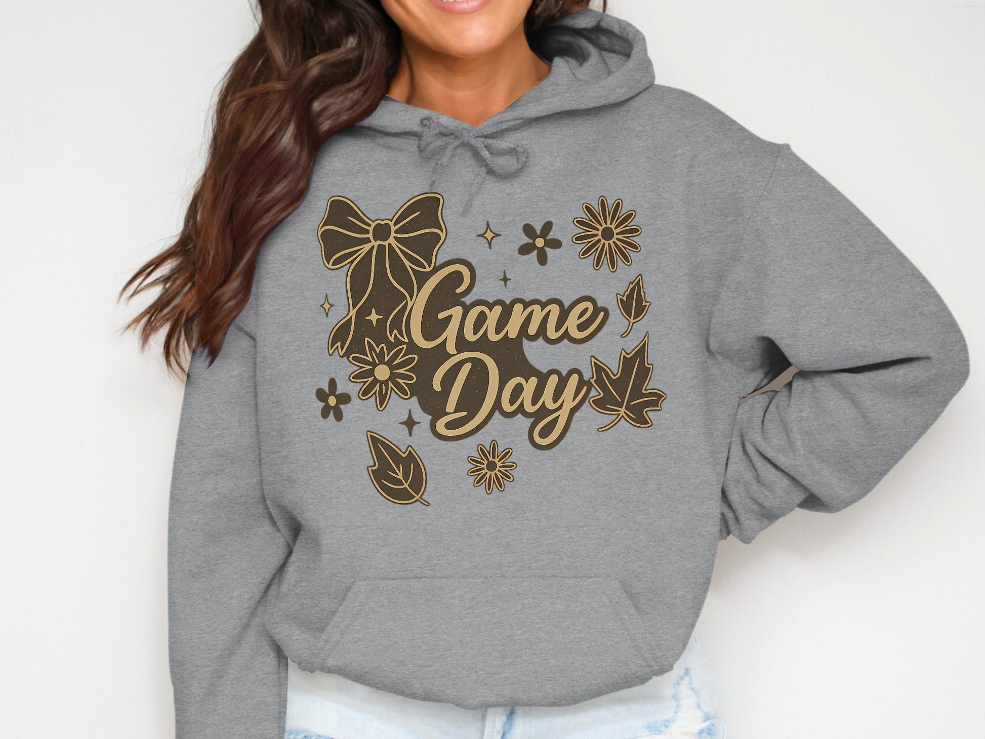 Game Day Bow and Flowers Graphic Hoodie product type