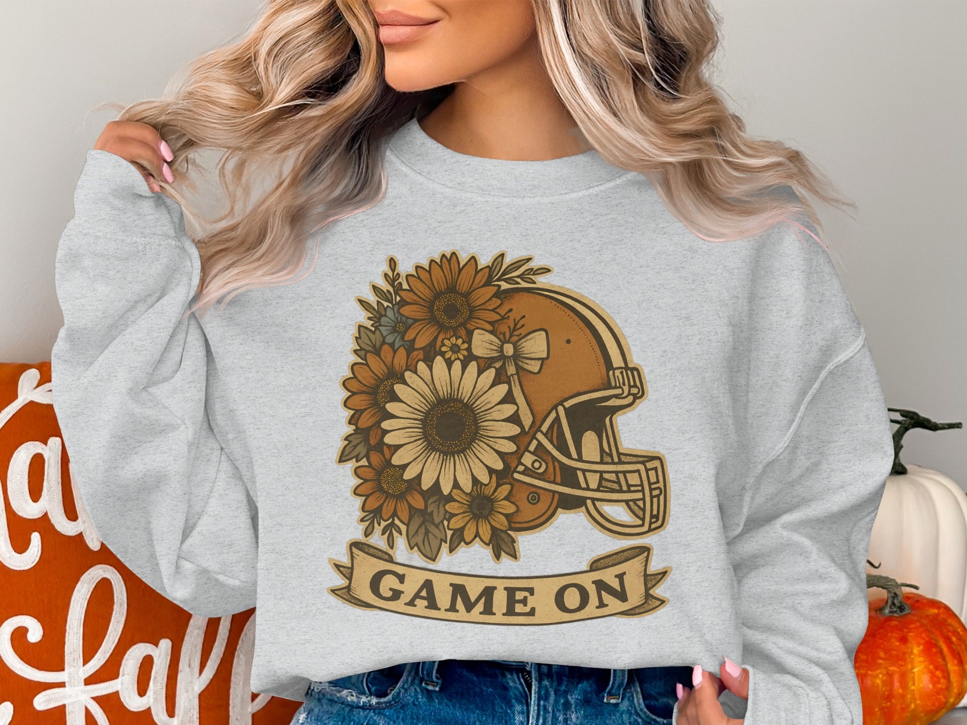 Game On Floral Football Sweatshirt product