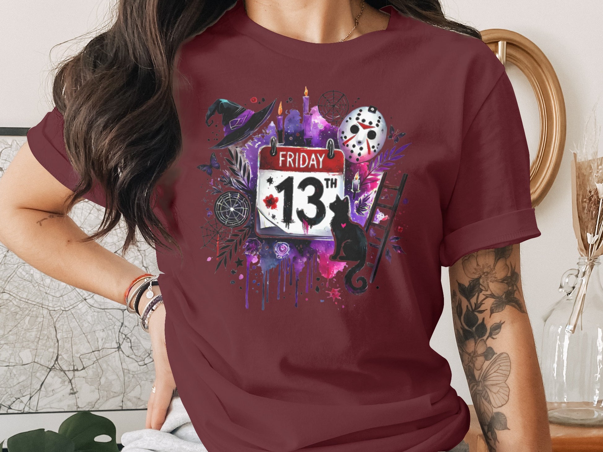 Spooky Friday 13th Design T-Shirt Halloween Product