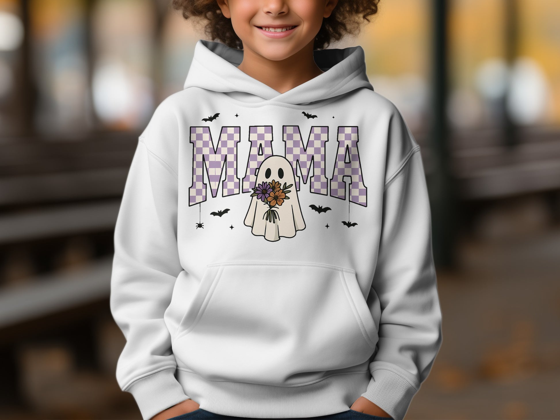 Mama Ghost Holding Flowers Hoodie product type