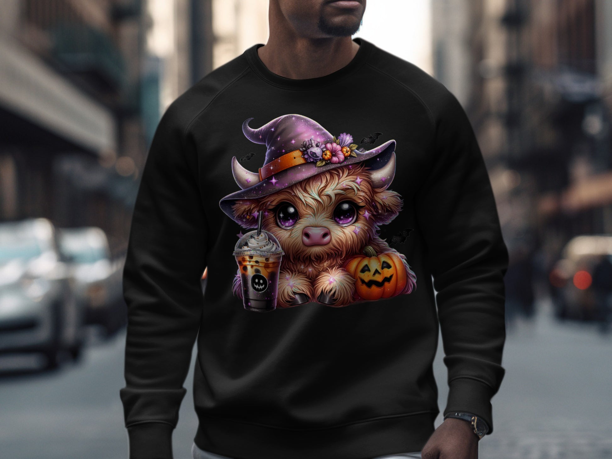Cute Halloween Highland Cow Design Sweatshirt product