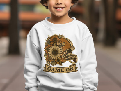 Game On Helmet and Flower Design Sweatshirt product