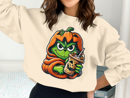Grinch Halloween Pumpkin Sweatshirt product