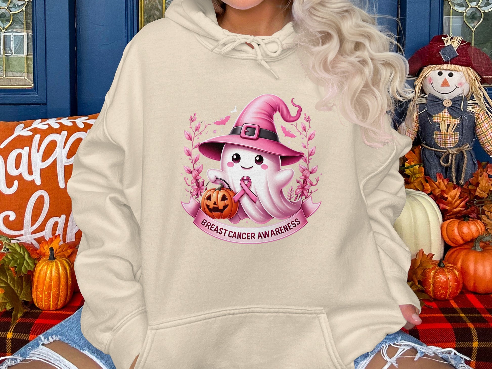 Cute Ghost Breast Cancer Awareness Hoodie product