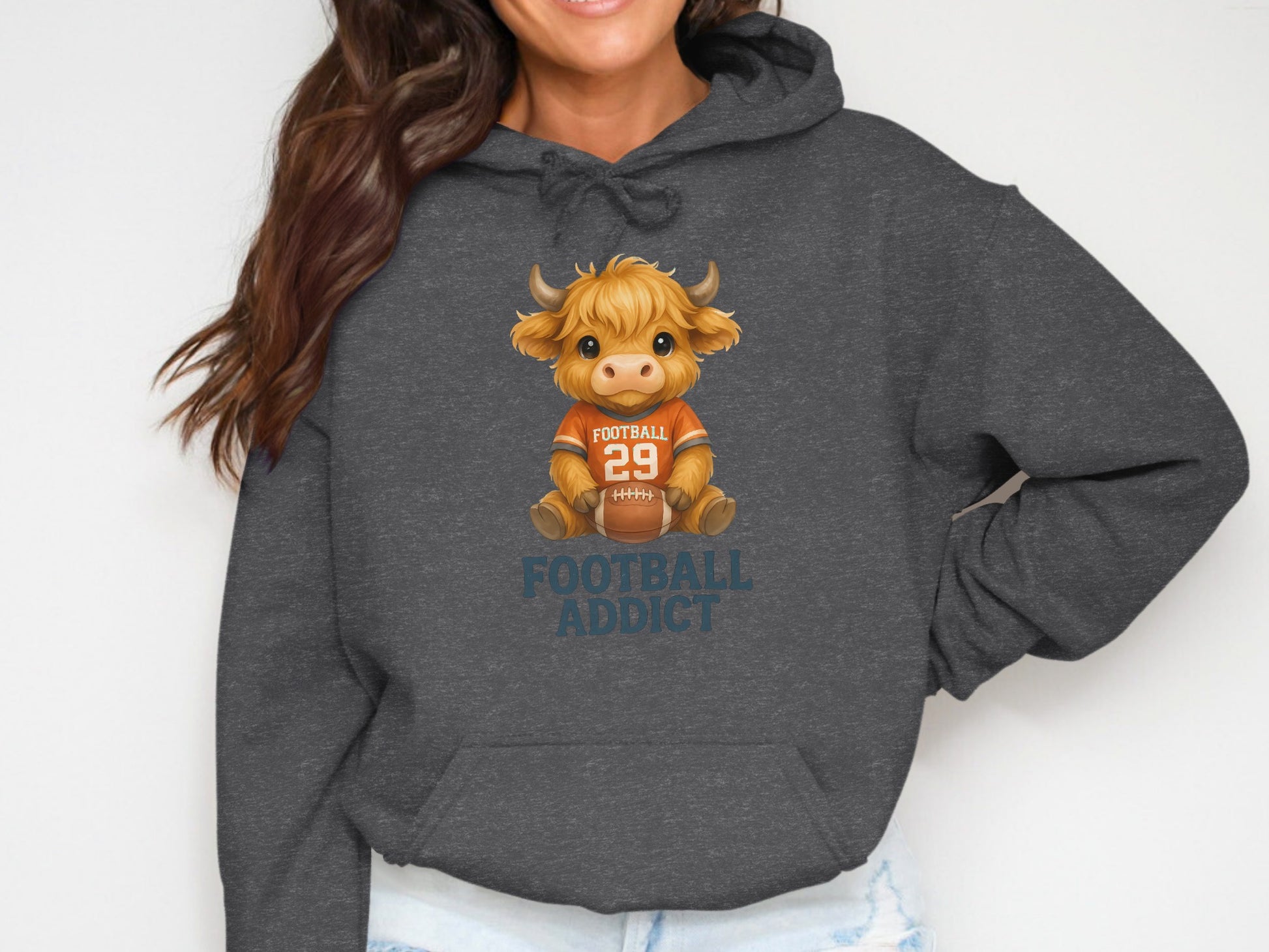 Football Addict Cute Cartoon Cow Hoodie product