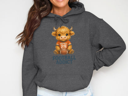 Football Addict Cute Cartoon Cow Hoodie product