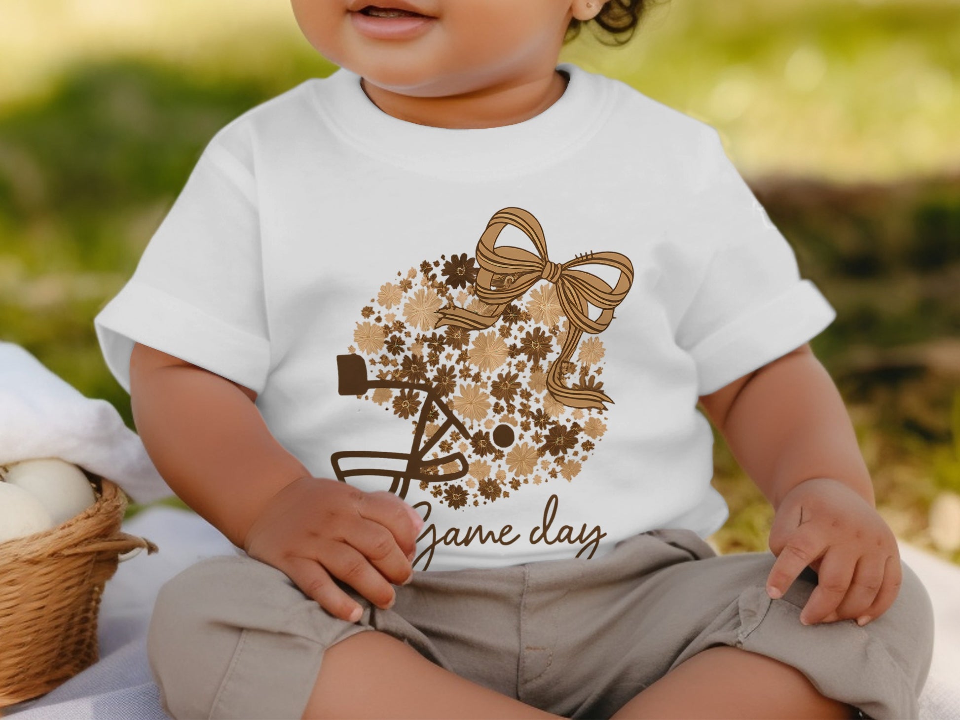 Game Day Flower Bow Football Infant T-shirt product type