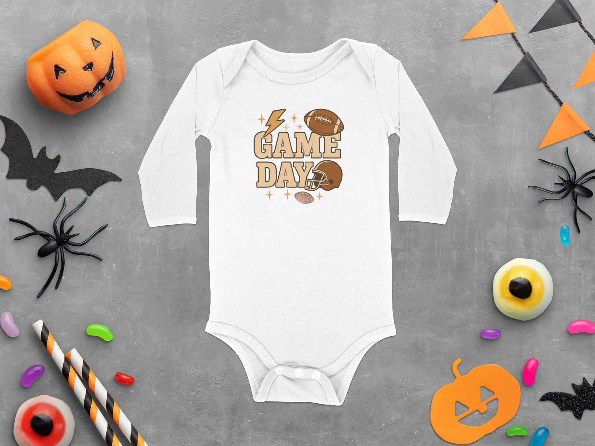 Game Day Football Themed Long Sleeve Onesie product