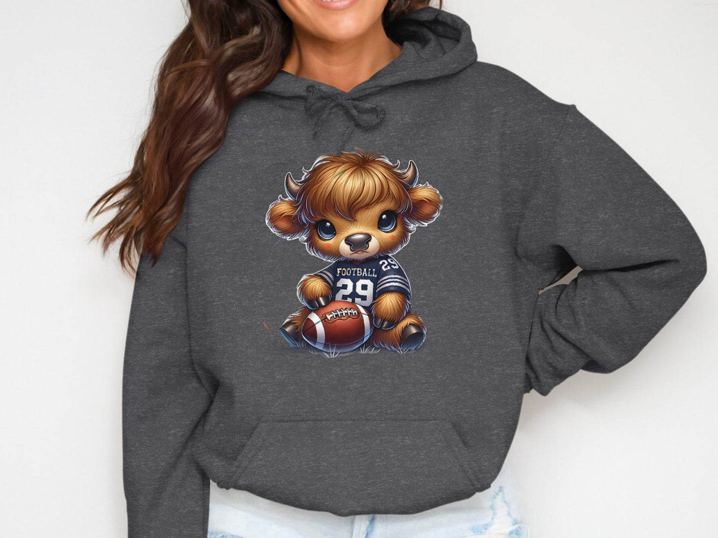 Cute Cow Football Player Hoodie Kids Youth Adult product