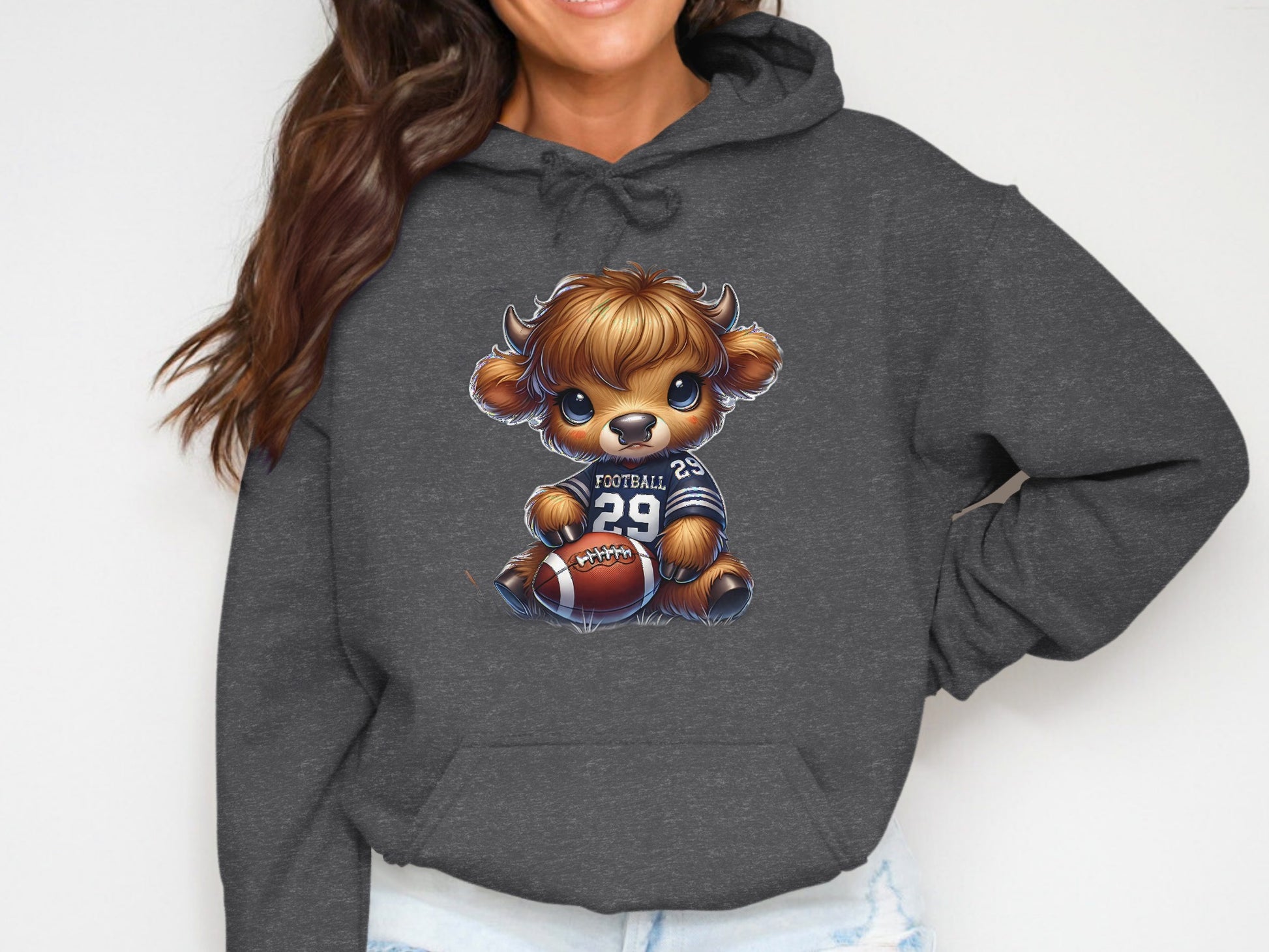 Cute Cow Football Player Hoodie Kids Youth Adult product