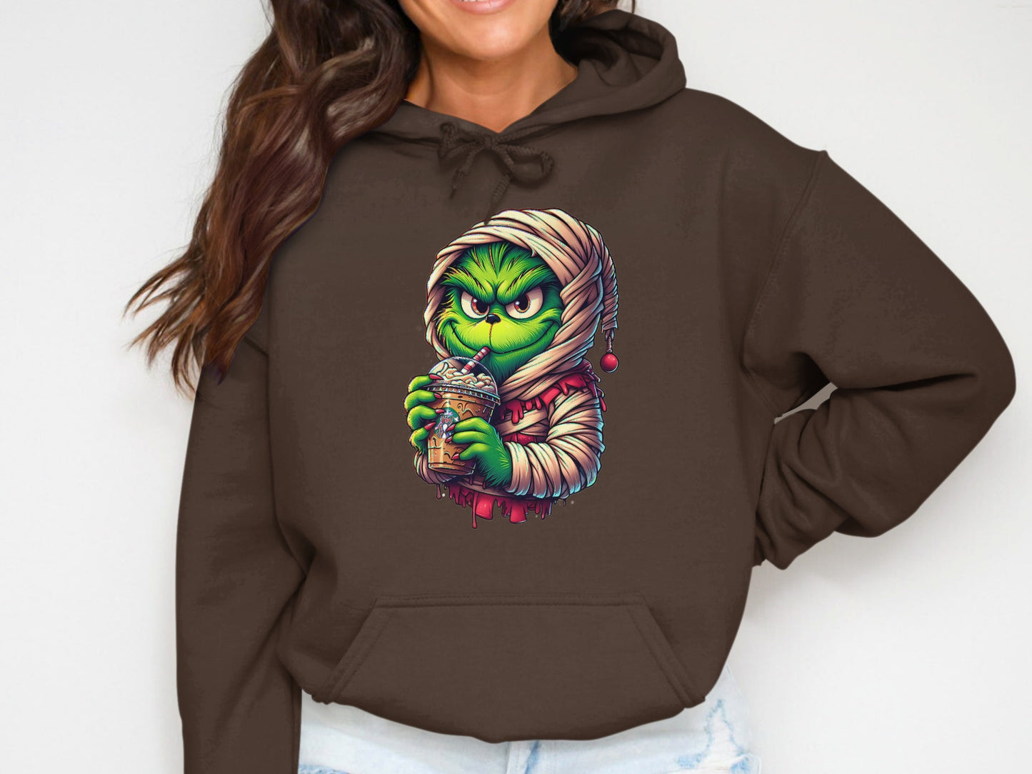 Grinch Drinking Hot Chocolate Hoodie Sweatshirt product