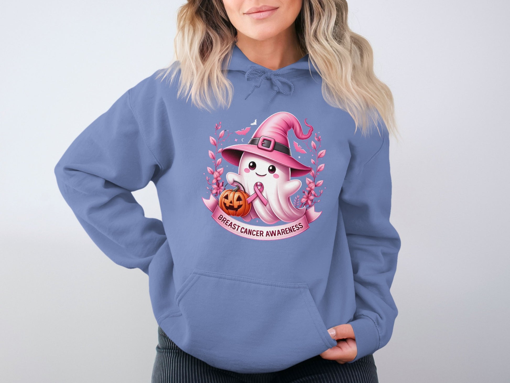 Breast Cancer Awareness Witch Ghost Hoodie product