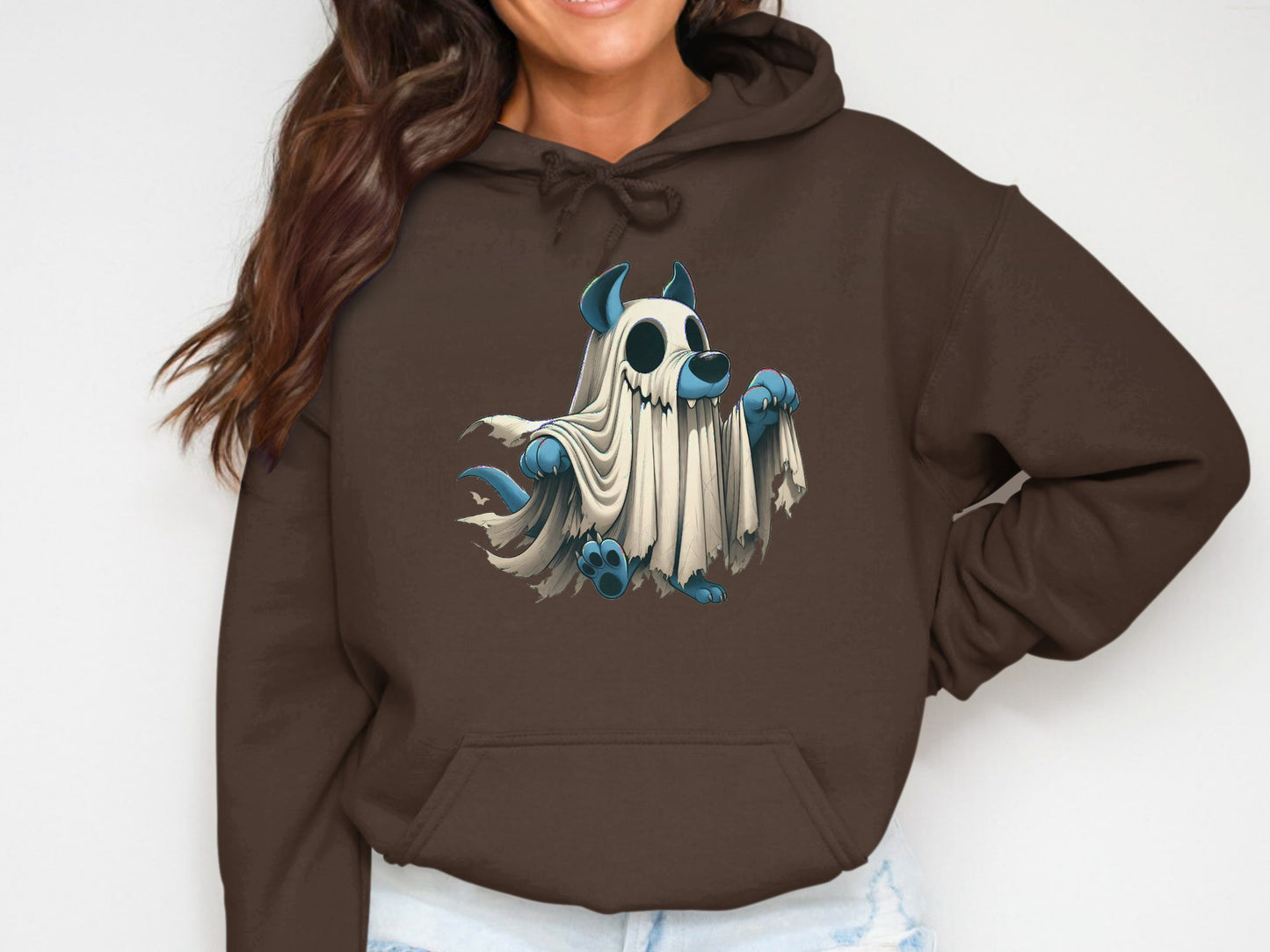 Cute Playful Ghost with Blue Ears Hoodie product