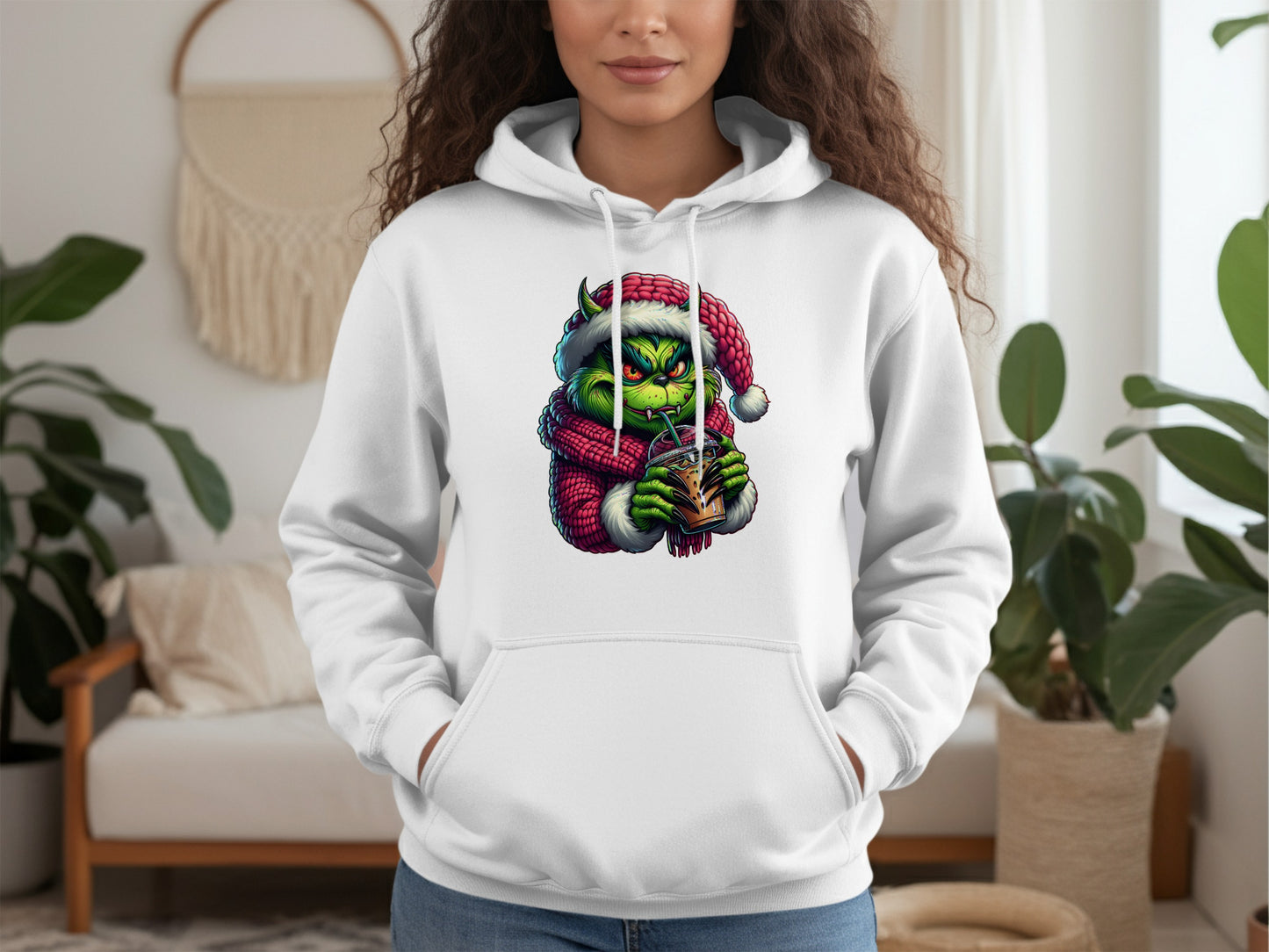 Grinch Christmas Santa Graphic Hoodie product