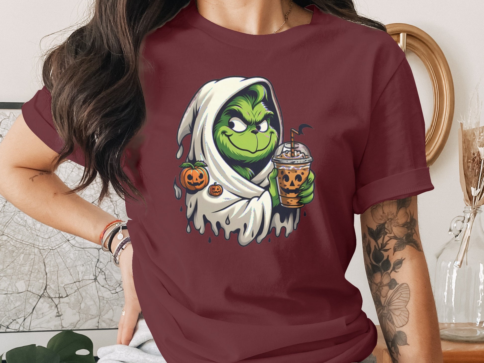 Grinch Halloween Theme Graphic Tee Shirt product