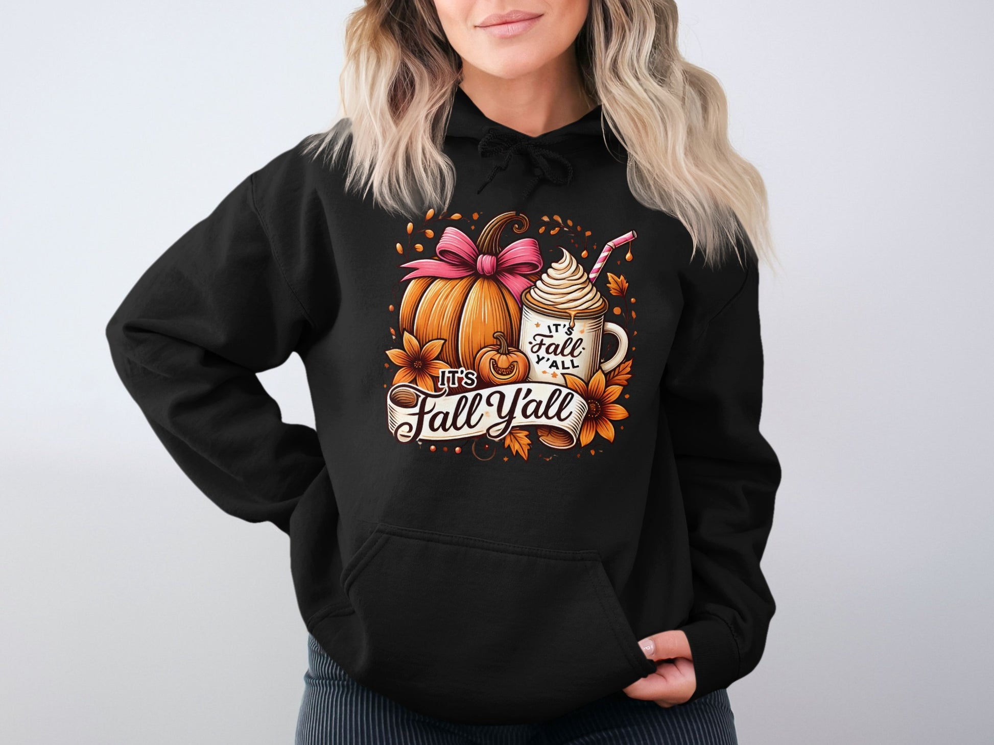 It's Fall Y'all Pumpkin Hoodie Cozy Autumn Product