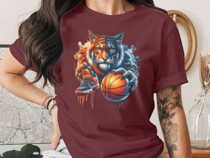 Basketball Cat Holding Sneakers Graphic T-Shirt product type
