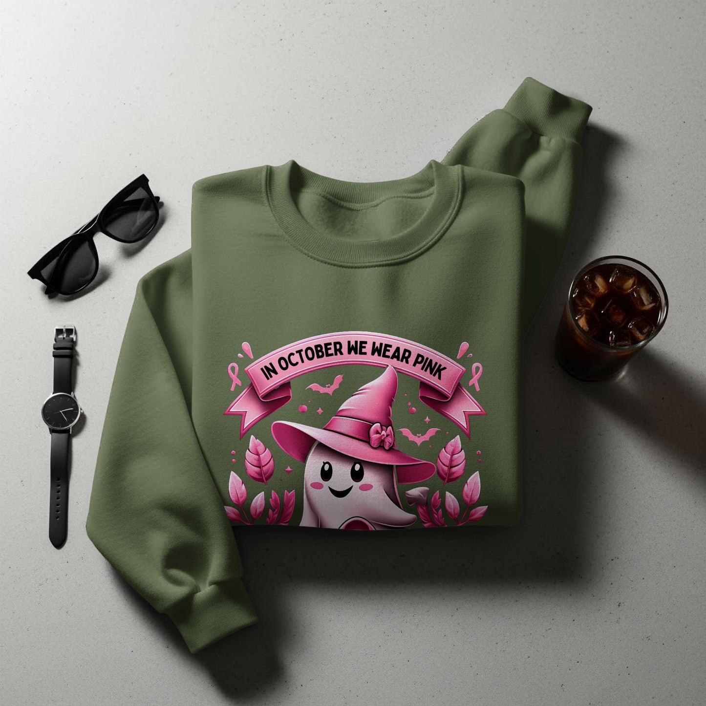 In October We Wear Pink Oversized Ghost Sweatshirt product