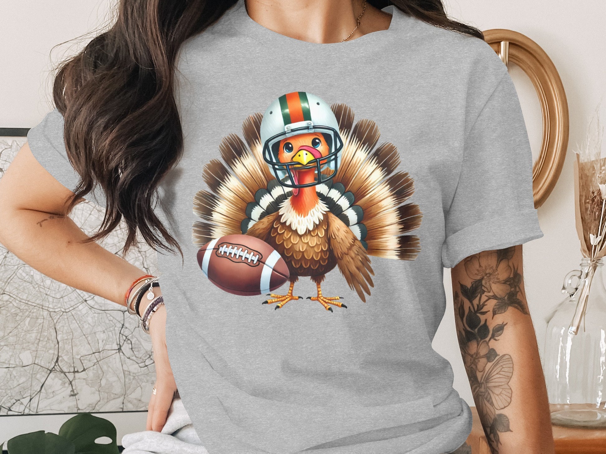 Thanksgiving Football Turkey Graphic T-Shirt product