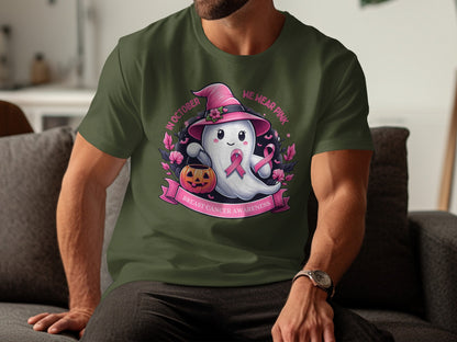 Halloween Ghost Breast Cancer Awareness T-shirt product