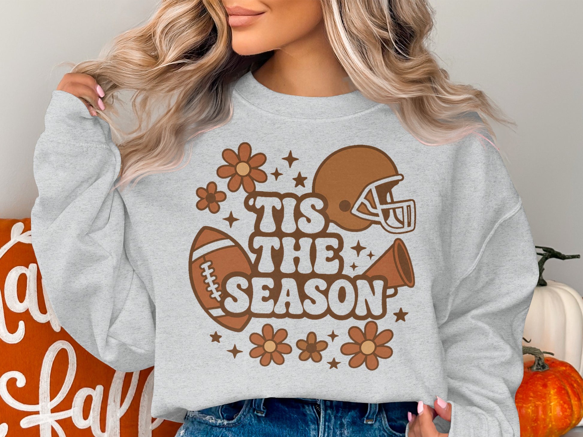 Tis The Season Football Themed Graphic Sweatshirt product type